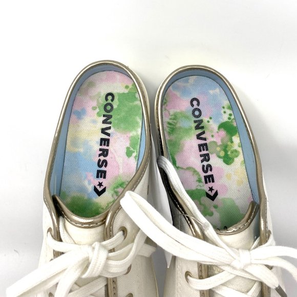 🔥HOT SALE🔥Converse Sandal Women's 570769F CTAS DAINTY MULE SLIP On Gold Canvas - Picture 8 of 10